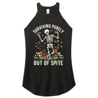 Skeleton Surviving Out Of Spite Alive Out Of Spite Women's Perfect Tri Rocker Tank