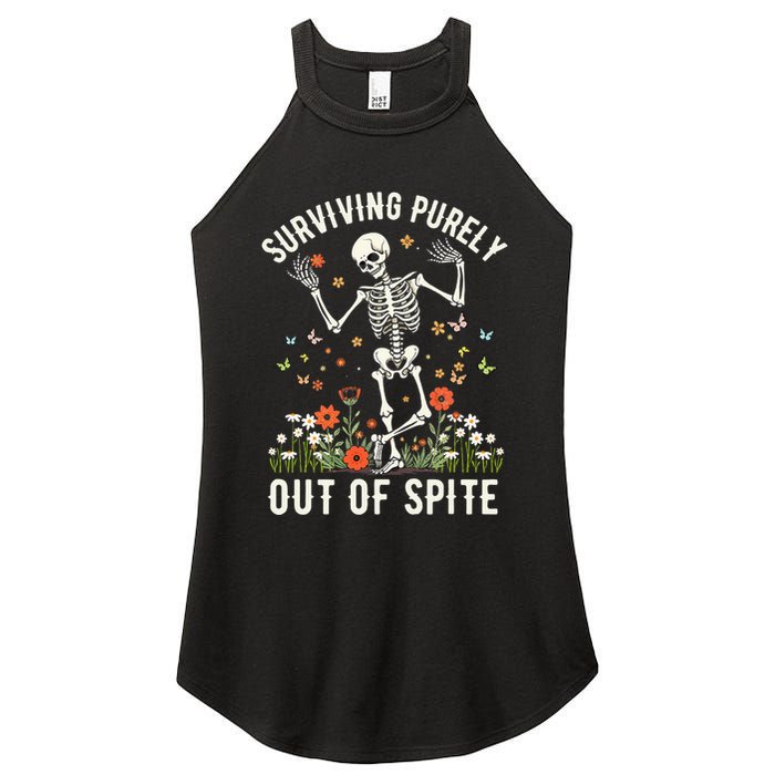 Skeleton Surviving Out Of Spite Alive Out Of Spite Women's Perfect Tri Rocker Tank