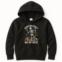 Skeleton Surviving Out Of Spite Alive Out Of Spite Kids Hoodie