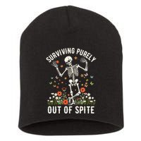 Skeleton Surviving Out Of Spite Alive Out Of Spite Short Acrylic Beanie