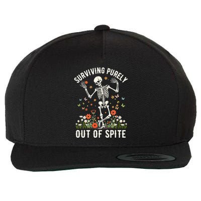 Skeleton Surviving Out Of Spite Alive Out Of Spite Wool Snapback Cap