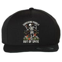 Skeleton Surviving Out Of Spite Alive Out Of Spite Wool Snapback Cap