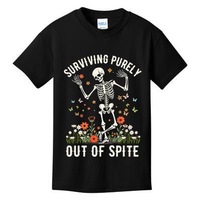 Skeleton Surviving Out Of Spite Alive Out Of Spite Kids T-Shirt