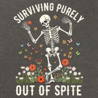 Skeleton Surviving Out Of Spite Alive Out Of Spite Cotton Canvas Backpack