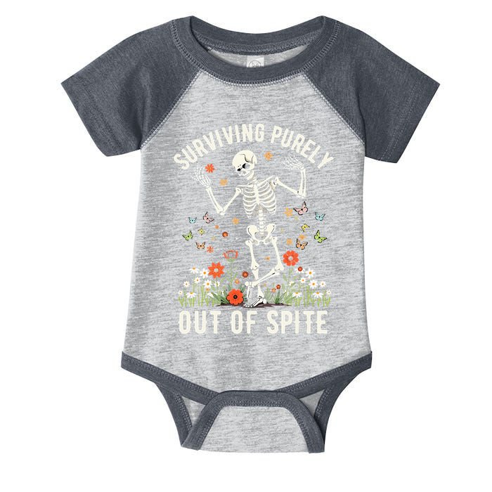 Skeleton Surviving Out Of Spite Alive Out Of Spite Infant Baby Jersey Bodysuit