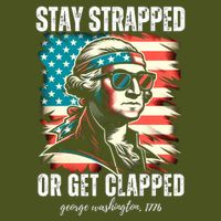 Stay Strapped Or Get Clapped George Washington 1776 Short Acrylic Beanie
