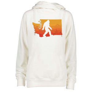 Squatchington State Of Washington Bigfoot Believer Graphic Womens Funnel Neck Pullover Hood