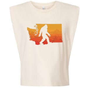 Squatchington State Of Washington Bigfoot Believer Graphic Garment-Dyed Women's Muscle Tee