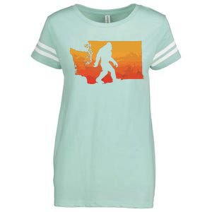 Squatchington State Of Washington Bigfoot Believer Graphic Enza Ladies Jersey Football T-Shirt