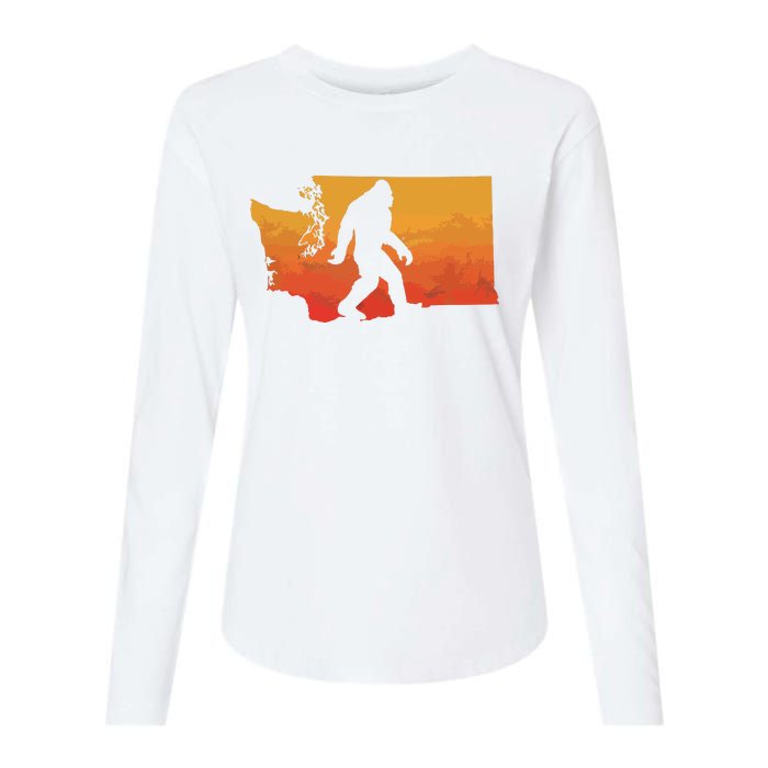 Squatchington State Of Washington Bigfoot Believer Graphic Womens Cotton Relaxed Long Sleeve T-Shirt