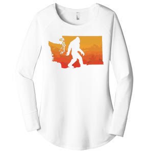 Squatchington State Of Washington Bigfoot Believer Graphic Women's Perfect Tri Tunic Long Sleeve Shirt