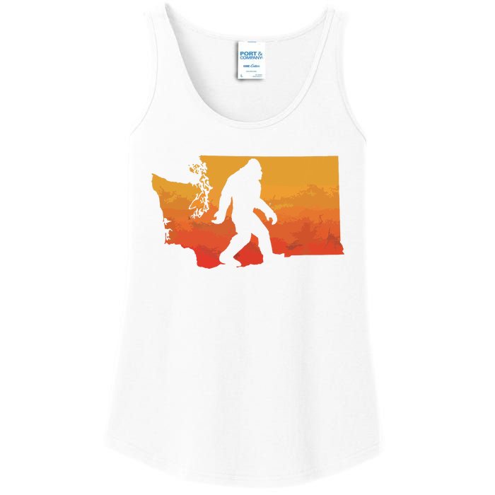 Squatchington State Of Washington Bigfoot Believer Graphic Ladies Essential Tank