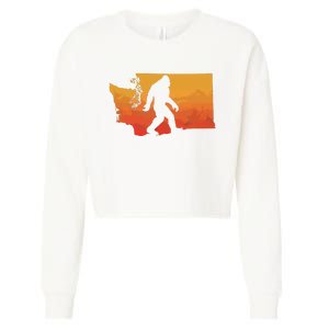 Squatchington State Of Washington Bigfoot Believer Graphic Cropped Pullover Crew