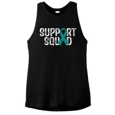 Support Squad Ovarian Cancer Awareness Ladies PosiCharge Tri-Blend Wicking Tank