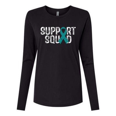 Support Squad Ovarian Cancer Awareness Womens Cotton Relaxed Long Sleeve T-Shirt