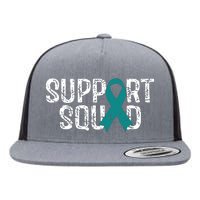 Support Squad Ovarian Cancer Awareness Flat Bill Trucker Hat