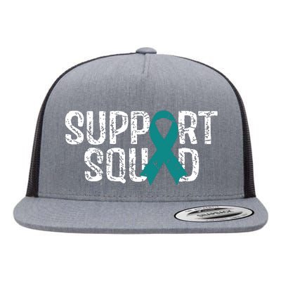 Support Squad Ovarian Cancer Awareness Flat Bill Trucker Hat