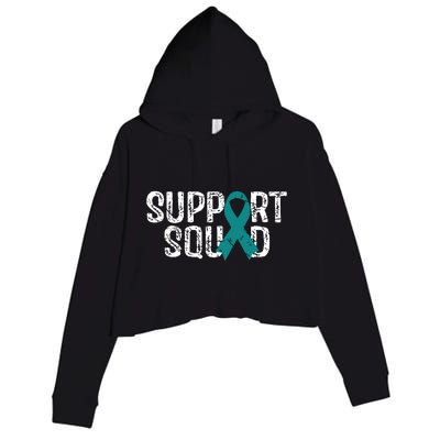 Support Squad Ovarian Cancer Awareness Crop Fleece Hoodie