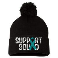 Support Squad Ovarian Cancer Awareness Pom Pom 12in Knit Beanie