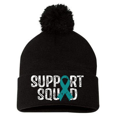 Support Squad Ovarian Cancer Awareness Pom Pom 12in Knit Beanie