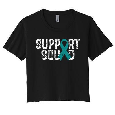 Support Squad Ovarian Cancer Awareness Women's Crop Top Tee