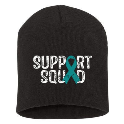 Support Squad Ovarian Cancer Awareness Short Acrylic Beanie