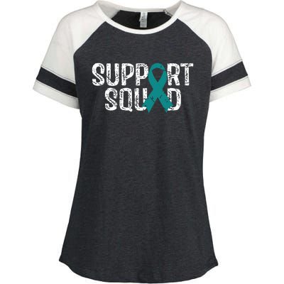 Support Squad Ovarian Cancer Awareness Enza Ladies Jersey Colorblock Tee