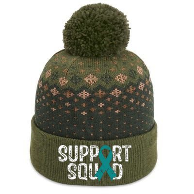 Support Squad Ovarian Cancer Awareness The Baniff Cuffed Pom Beanie