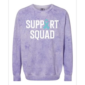 Support Squad Ovarian Cancer Raise Ovarian Cancer Awareness Colorblast Crewneck Sweatshirt