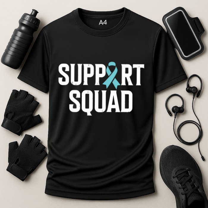 Support Squad Ovarian Cancer Raise Ovarian Cancer Awareness Cooling Performance Crew T-Shirt