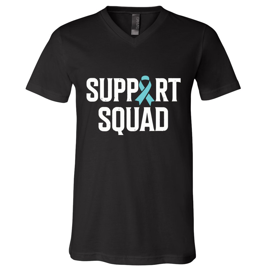 Support Squad Ovarian Cancer Raise Ovarian Cancer Awareness V-Neck T-Shirt