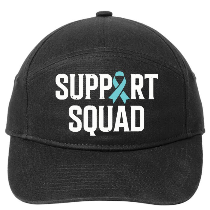 Support Squad Ovarian Cancer Raise Ovarian Cancer Awareness 7-Panel Snapback Hat