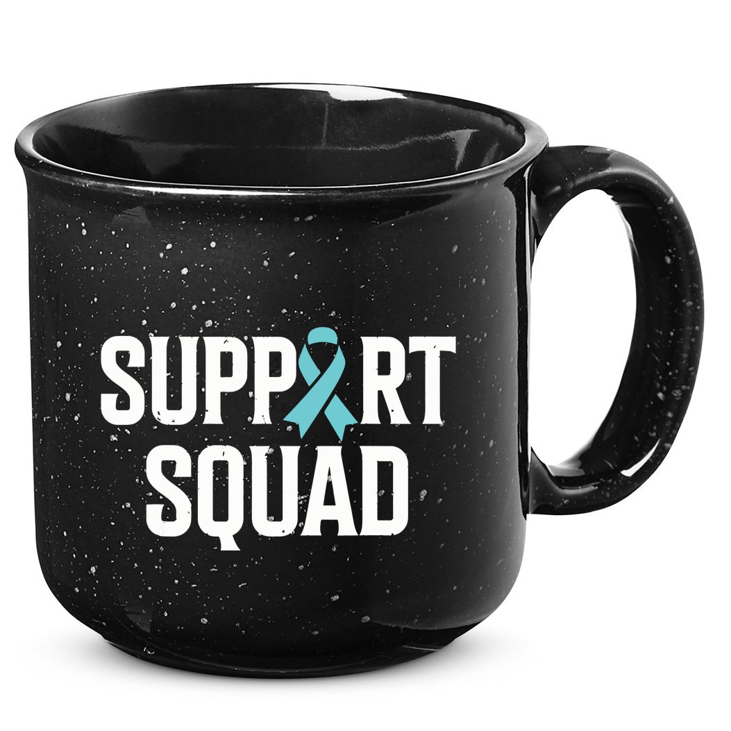 Support Squad Ovarian Cancer Raise Ovarian Cancer Awareness 15oz Campfire Ceramic Mug