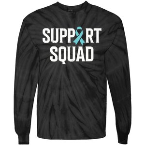 Support Squad Ovarian Cancer Raise Ovarian Cancer Awareness Tie-Dye Long Sleeve Shirt