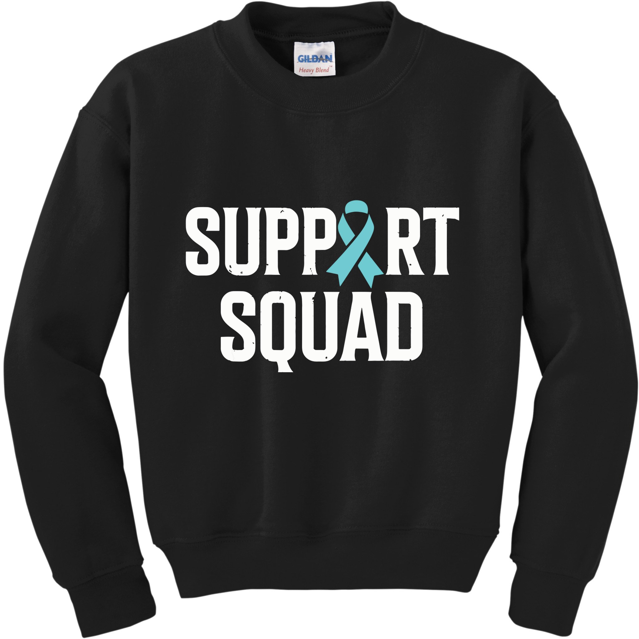 Support Squad Ovarian Cancer Raise Ovarian Cancer Awareness Kids Sweatshirt