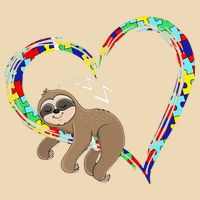 Sloth Sleep On Heart Puzzle Sloth Lover Autism Awareness Bag