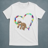 Sloth Sleep On Heart Puzzle Sloth Lover Autism Awareness T-Shirt