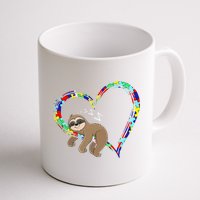 Sloth Sleep On Heart Puzzle Sloth Lover Autism Awareness Mug