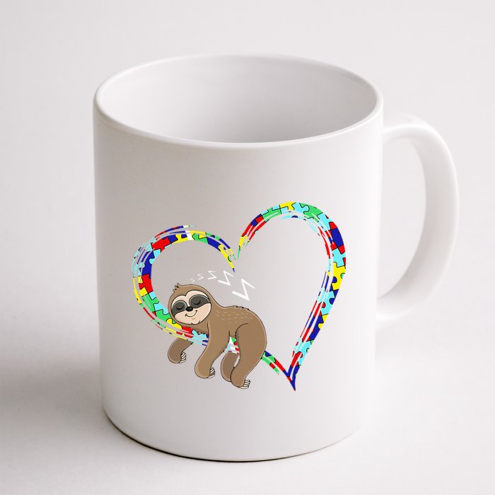 Sloth Sleep On Heart Puzzle Sloth Lover Autism Awareness Mug