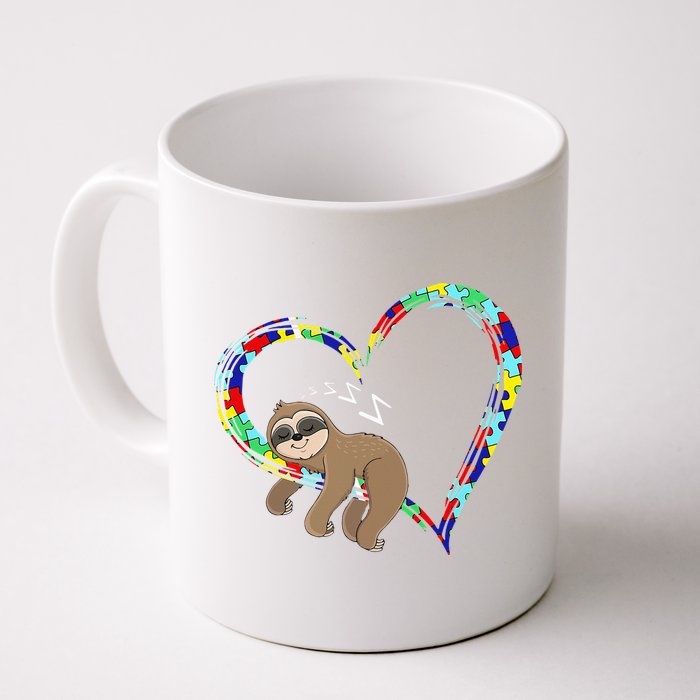 Sloth Sleep On Heart Puzzle Sloth Lover Autism Awareness Mug