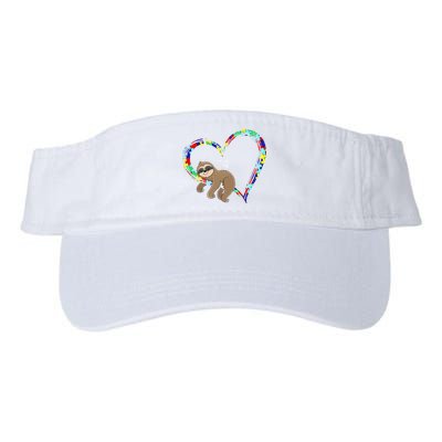 Sloth Sleep On Heart Puzzle Sloth Lover Autism Awareness Visor