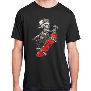 Skateboarder Skate Or Die Skeleton Skater Skateboard Gift Adult ChromaSoft Performance T-Shirt