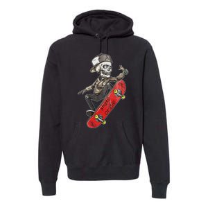 Skateboarder Skate Or Die Skeleton Skater Skateboard Gift Premium Hoodie