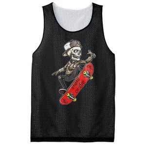 Skateboarder Skate Or Die Skeleton Skater Skateboard Gift Mesh Reversible Basketball Jersey Tank