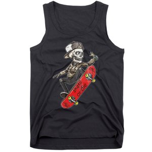 Skateboarder Skate Or Die Skeleton Skater Skateboard Gift Tank Top