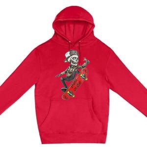 Skateboarder Skate Or Die Skeleton Skater Skateboard Gift Premium Pullover Hoodie