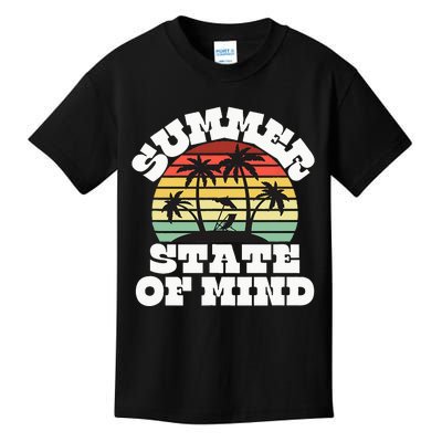 Summer State Of Mind Palm Trees Beach Kids T-Shirt