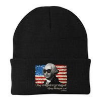 Stay strapped or get clapped George Washington 4th of July Beanie