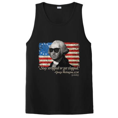 Stay strapped or get clapped George Washington 4th of July PosiCharge Competitor Tank