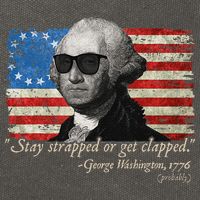 Stay strapped or get clapped George Washington 4th of July Cotton Canvas Backpack
